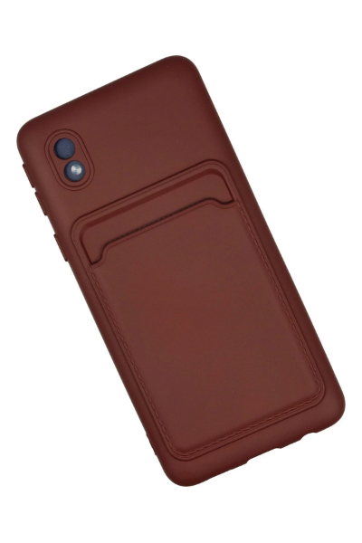 Newface Samsung Galaxy A01 Core Kılıf Kelvin Kartvizitli Silikon - Bordo resmi