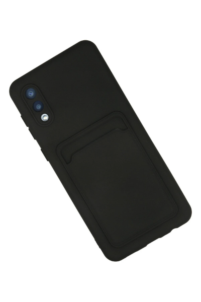 Newface Samsung Galaxy A02 Kılıf Kelvin Kartvizitli Silikon - Siyah resmi