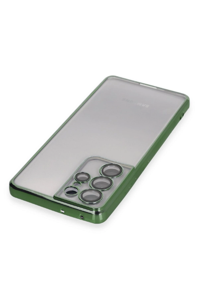 Newface Samsung Galaxy S21 Ultra Kılıf Razer Lensli Silikon - Yeşil resmi