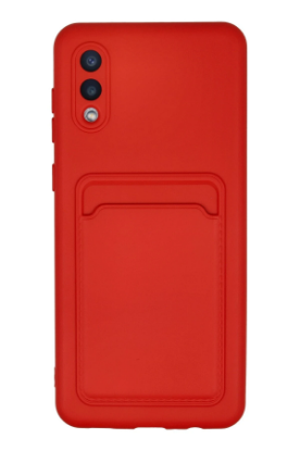 Newface Samsung Galaxy A02 Kılıf Kelvin Kartvizitli Silikon - Kırmızı resmi