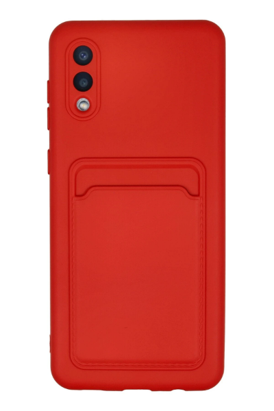 Newface Samsung Galaxy A02 Kılıf Kelvin Kartvizitli Silikon - Kırmızı resmi