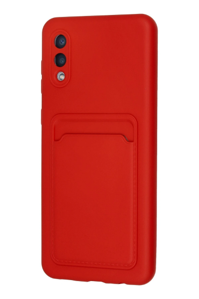 Newface Samsung Galaxy A02 Kılıf Kelvin Kartvizitli Silikon - Kırmızı resmi
