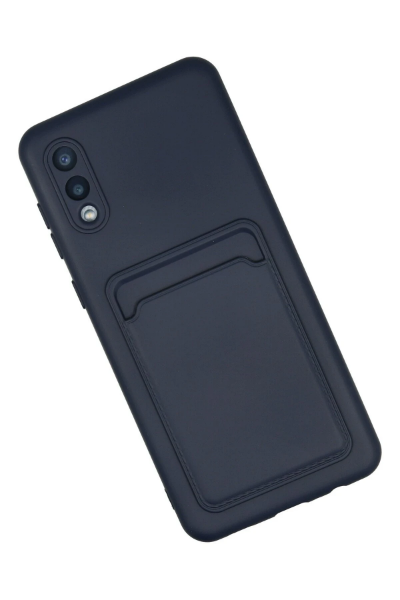 Newface Samsung Galaxy A02 Kılıf Kelvin Kartvizitli Silikon - Lacivert resmi