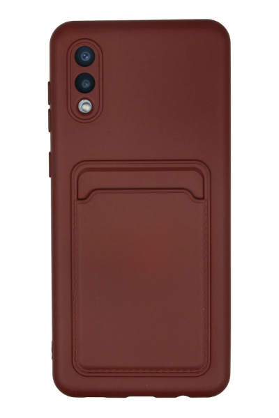 Newface Samsung Galaxy A02 Kılıf Kelvin Kartvizitli Silikon - Bordo resmi