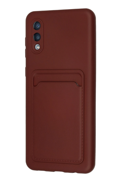 Newface Samsung Galaxy A02 Kılıf Kelvin Kartvizitli Silikon - Bordo resmi
