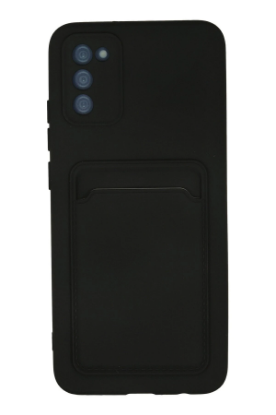 Newface Samsung Galaxy A02S Kılıf Kelvin Kartvizitli Silikon - Siyah resmi