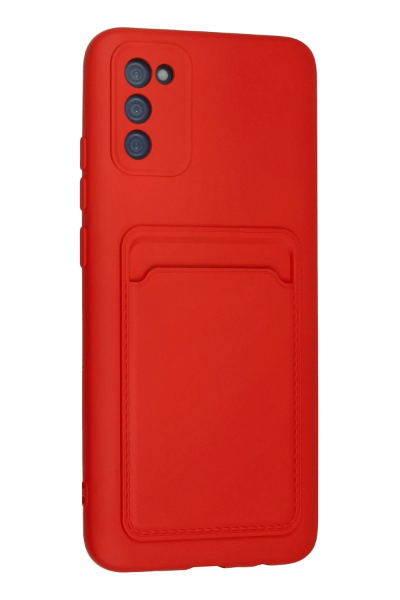 Newface Samsung Galaxy A02S Kılıf Kelvin Kartvizitli Silikon - Kırmızı resmi