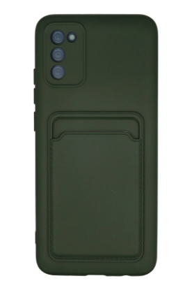 Newface Samsung Galaxy A02S Kılıf Kelvin Kartvizitli Silikon - Koyu Yeşil resmi