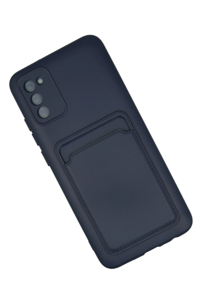 Newface Samsung Galaxy A02S Kılıf Kelvin Kartvizitli Silikon - Lacivert resmi