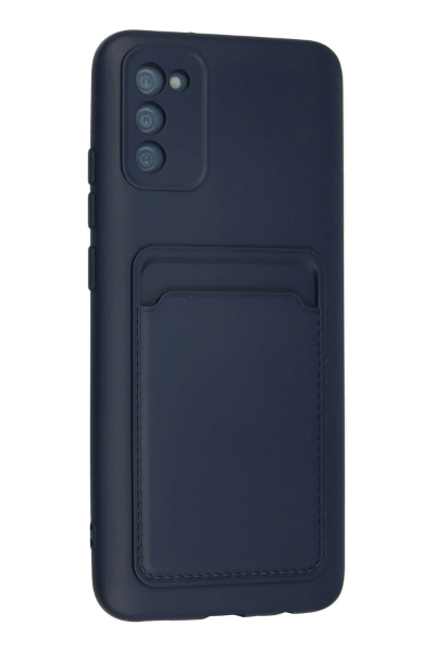 Newface Samsung Galaxy A02S Kılıf Kelvin Kartvizitli Silikon - Lacivert resmi