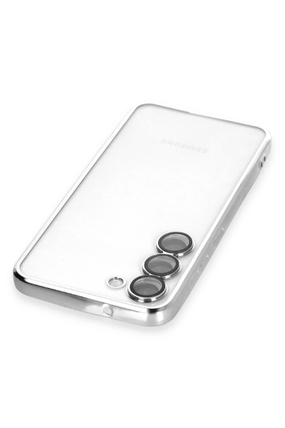 Newface Samsung Galaxy S23 Kılıf Razer Lensli Silikon - Gümüş resmi