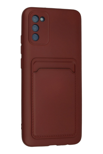 Newface Samsung Galaxy A02S Kılıf Kelvin Kartvizitli Silikon - Bordo resmi