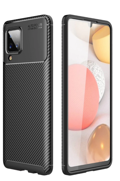 Newface Samsung Galaxy A22 Kılıf Auto Focus Karbon Kapak - Siyah resmi