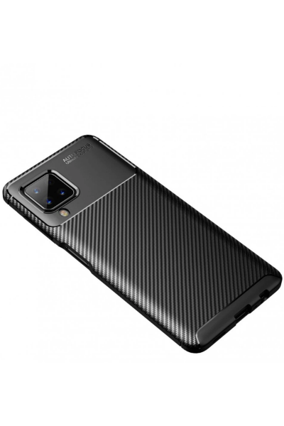 Newface Samsung Galaxy A22 Kılıf Auto Focus Karbon Kapak - Siyah resmi