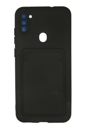 Newface Samsung Galaxy A11 Kılıf Kelvin Kartvizitli Silikon - Siyah resmi