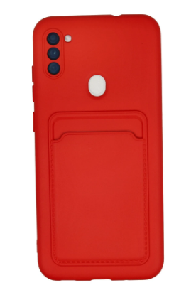 Newface Samsung Galaxy A11 Kılıf Kelvin Kartvizitli Silikon - Kırmızı resmi