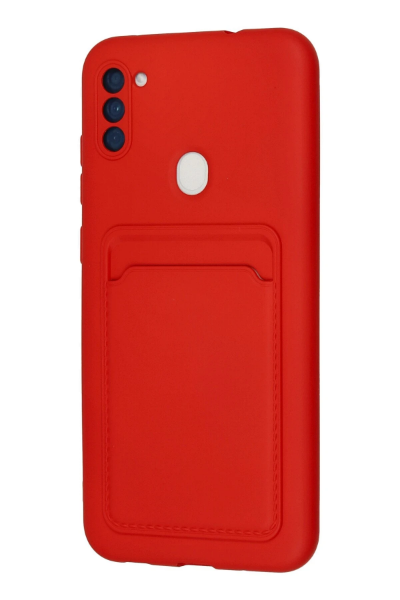 Newface Samsung Galaxy A11 Kılıf Kelvin Kartvizitli Silikon - Kırmızı resmi