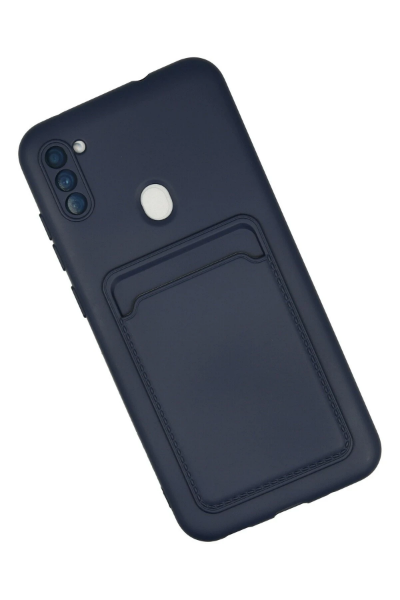 Newface Samsung Galaxy A11 Kılıf Kelvin Kartvizitli Silikon - Lacivert resmi
