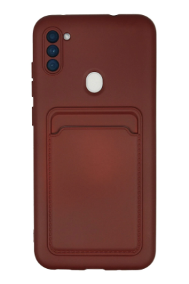 Newface Samsung Galaxy A11 Kılıf Kelvin Kartvizitli Silikon - Bordo resmi