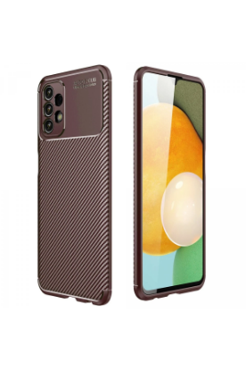 Newface Samsung Galaxy A13 4G Kılıf Auto Focus Karbon Kapak - Kahverengi resmi