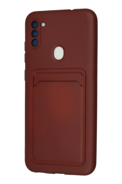 Newface Samsung Galaxy A11 Kılıf Kelvin Kartvizitli Silikon - Bordo resmi
