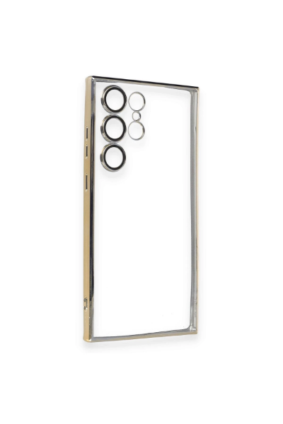 Newface Samsung Galaxy S23 Ultra Kılıf Razer Lensli Silikon - Gold resmi