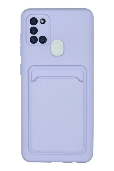 Newface Samsung Galaxy A21S Kılıf Kelvin Kartvizitli Silikon - Lila resmi