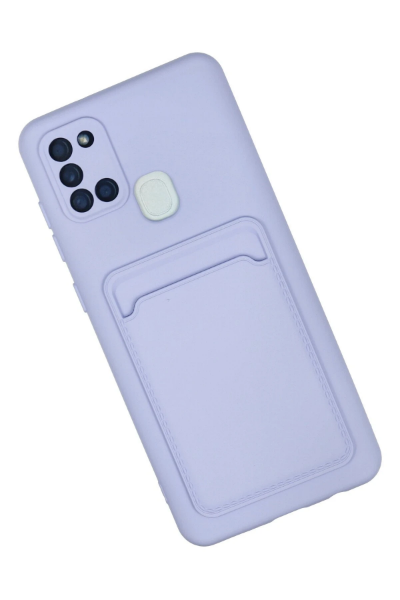 Newface Samsung Galaxy A21S Kılıf Kelvin Kartvizitli Silikon - Lila resmi