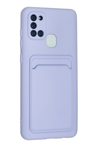 Newface Samsung Galaxy A21S Kılıf Kelvin Kartvizitli Silikon - Lila resmi
