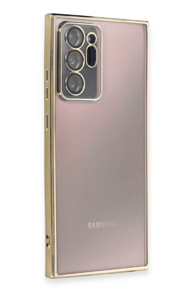 Newface Samsung Galaxy Note 20 Ultra Kılıf Razer Lensli Silikon - Gold resmi
