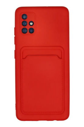 Newface Samsung Galaxy A51 Kılıf Kelvin Kartvizitli Silikon - Kırmızı resmi