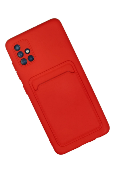 Newface Samsung Galaxy A51 Kılıf Kelvin Kartvizitli Silikon - Kırmızı resmi