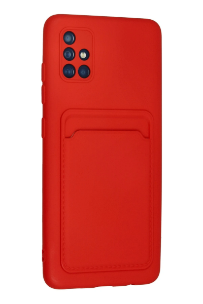 Newface Samsung Galaxy A51 Kılıf Kelvin Kartvizitli Silikon - Kırmızı resmi
