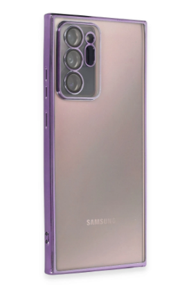 Newface Samsung Galaxy Note 20 Ultra Kılıf Razer Lensli Silikon - Mor resmi