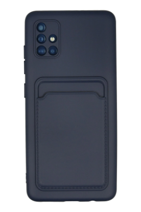 Newface Samsung Galaxy A51 Kılıf Kelvin Kartvizitli Silikon - Lacivert resmi