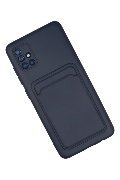 Newface Samsung Galaxy A51 Kılıf Kelvin Kartvizitli Silikon - Lacivert resmi