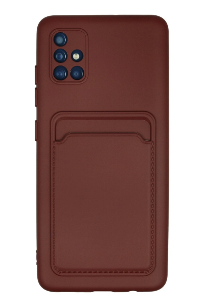 Newface Samsung Galaxy A51 Kılıf Kelvin Kartvizitli Silikon - Bordo resmi
