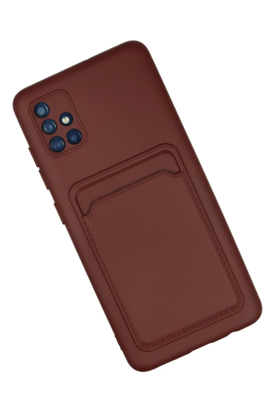 Newface Samsung Galaxy A51 Kılıf Kelvin Kartvizitli Silikon - Bordo resmi