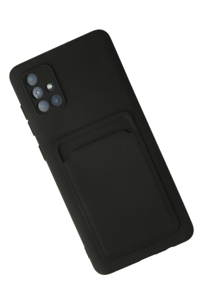 Newface Samsung Galaxy A71 Kılıf Kelvin Kartvizitli Silikon - Siyah resmi