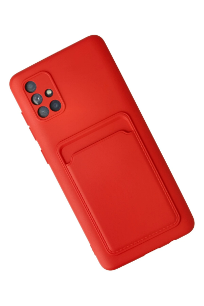 Newface Samsung Galaxy A71 Kılıf Kelvin Kartvizitli Silikon - Kırmızı resmi
