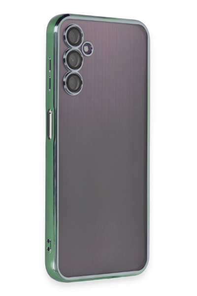 Newface Samsung Galaxy A14 4G Kılıf Razer Lensli Silikon - Yeşil resmi