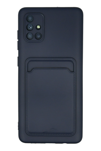Newface Samsung Galaxy A71 Kılıf Kelvin Kartvizitli Silikon - Lacivert resmi