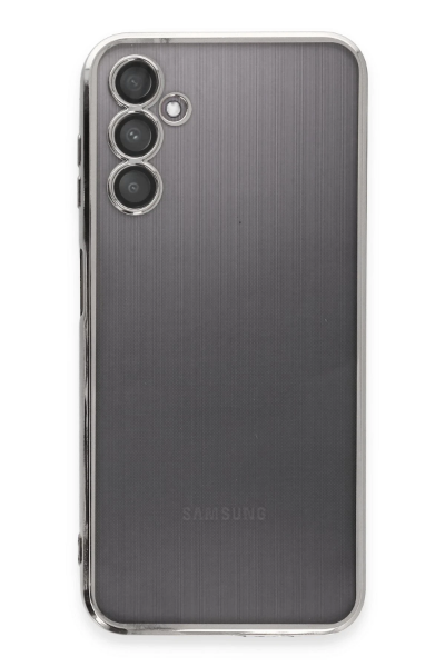 Newface Samsung Galaxy A14 4G Kılıf Razer Lensli Silikon - Gümüş resmi