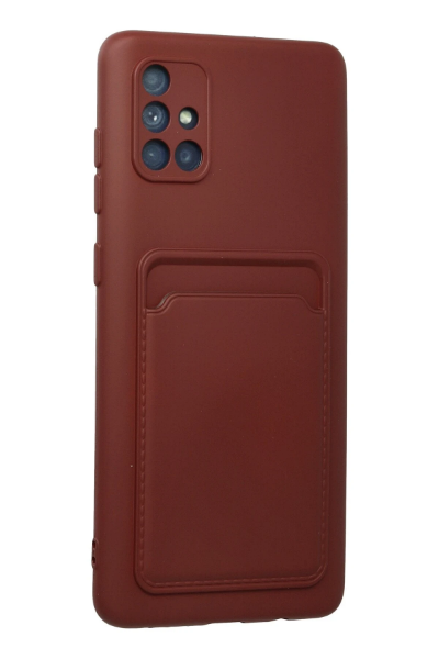 Newface Samsung Galaxy A71 Kılıf Kelvin Kartvizitli Silikon - Bordo resmi