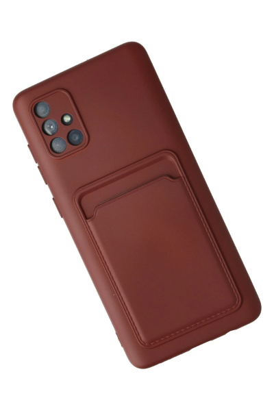 Newface Samsung Galaxy A71 Kılıf Kelvin Kartvizitli Silikon - Bordo resmi