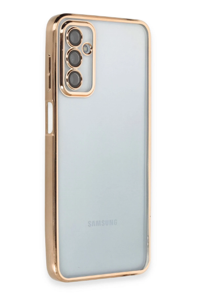 Newface Samsung Galaxy M23 Kılıf Razer Lensli Silikon - Gold resmi