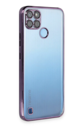 Newface Realme C25Y Kılıf Razer Lensli Silikon - Mor resmi