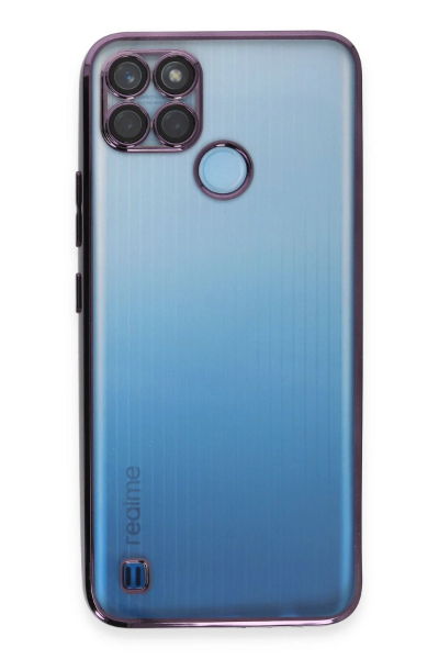 Newface Realme C25Y Kılıf Razer Lensli Silikon - Mor resmi