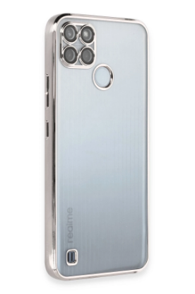 Newface Realme C25Y Kılıf Razer Lensli Silikon - Gümüş resmi