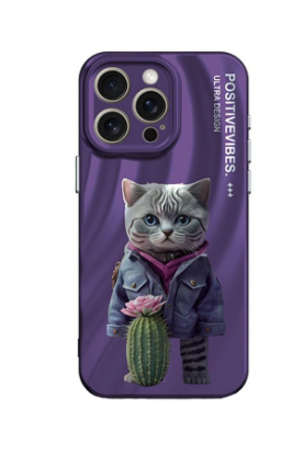 Newface iPhone 13 Pro Kılıf Crew Desenli Kapak - Kedi resmi